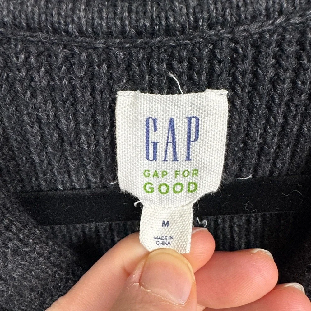 Gap Sweater Mens M Grey Heather Shawl Shaker Thick Cardigan Grandpacore Academia